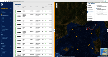 superposition d'un nouveau calque (courants de la MDT AVISO) sur la nouvelle interface Argo Fleet Monitoring