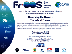 présentation du Fr-OOS à One Ocean Observing System, à nice, juin 2025