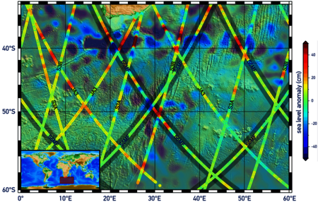 First measurements of Sentinel-6 with sea level anomalies from several other satellites