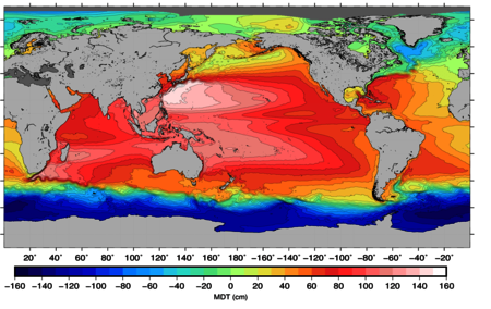 opographie dynamique moyenne des océans MDT CNES-CLS18