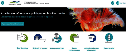 site du portail web SIMM Milieu Marin France