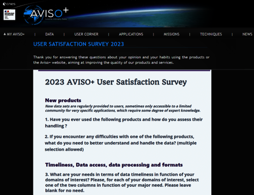 AVISO+ User Satisfaction Survey