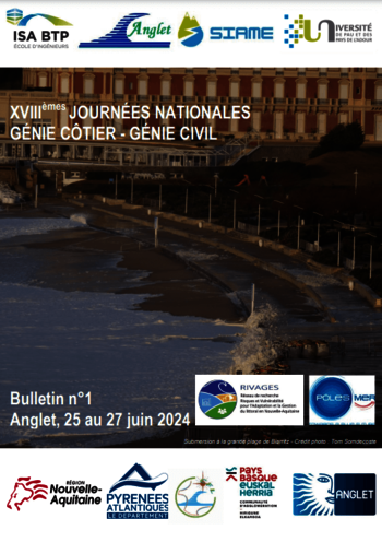 affiche des Journées Nationales Génie Côtier - Génie Civil 2024 à Anglet