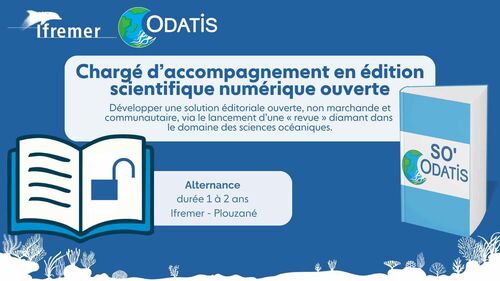 Offre Alternance Ifremer ODATIS - Accompagnement en &eacute;dition scientifique num&eacute;rique ouverte