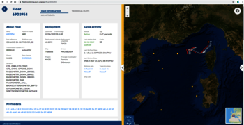 trajectoire d'un flotteur Argo sur la nouvelle interface Argo Fleet Monitoring