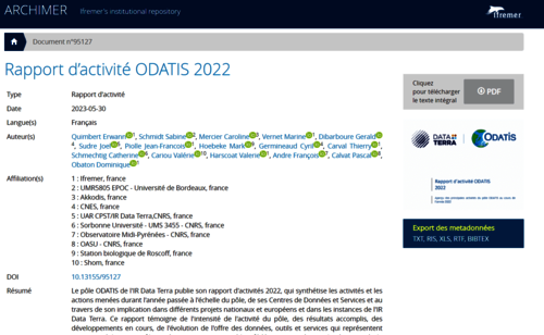 rapport d'activités 2022 du pôle ODATIS