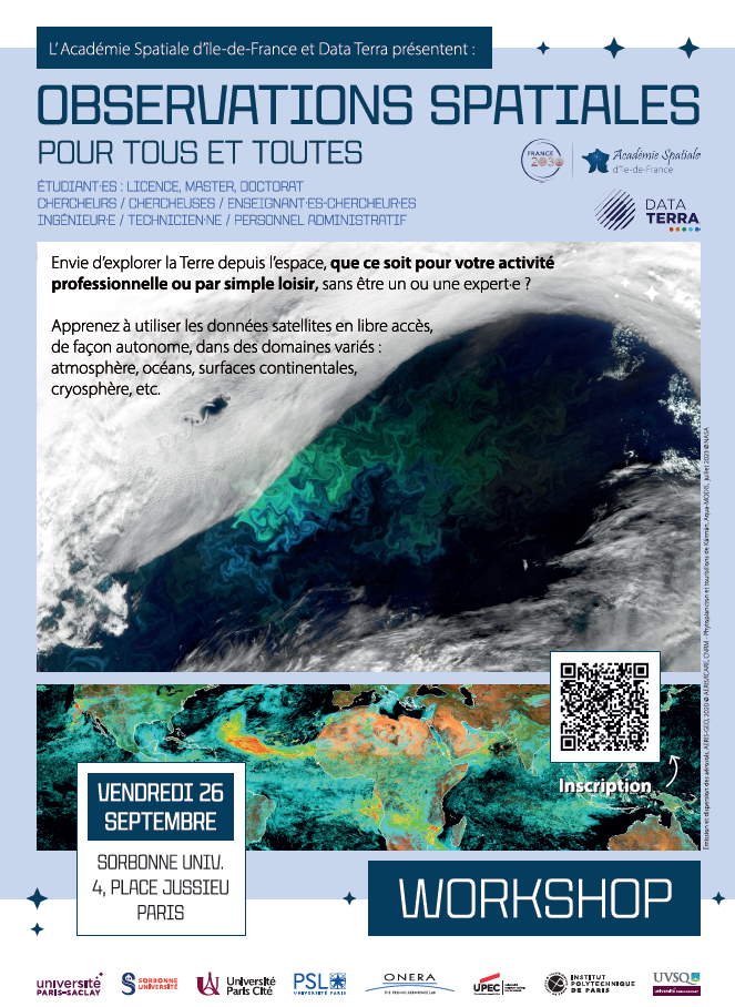 Atelier co-organisé par Académie du Spatial et Data Terra "Observation spatiale pour toutes et tous"