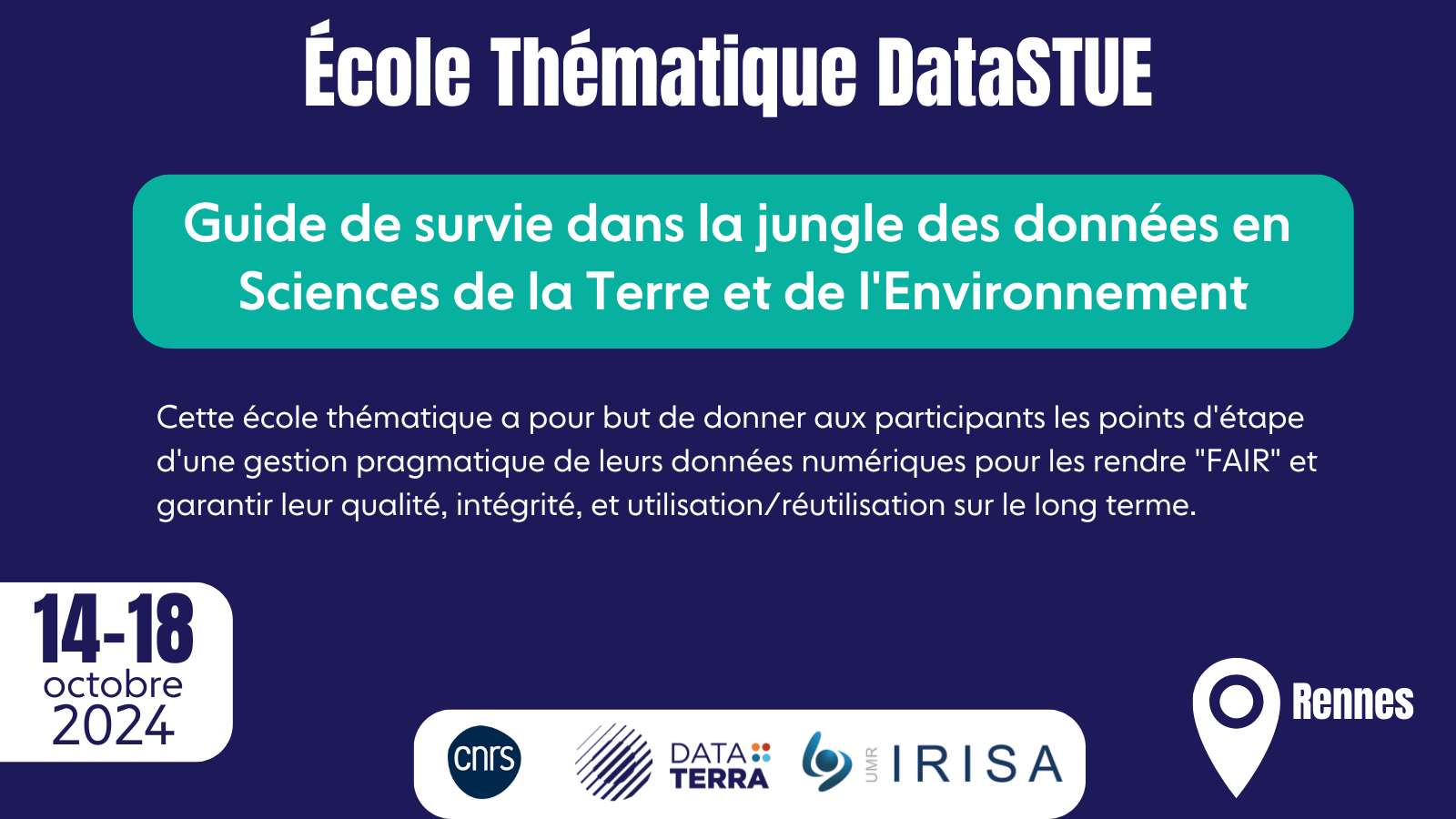 école thématique "Guide de Survie dans la jungle des données"